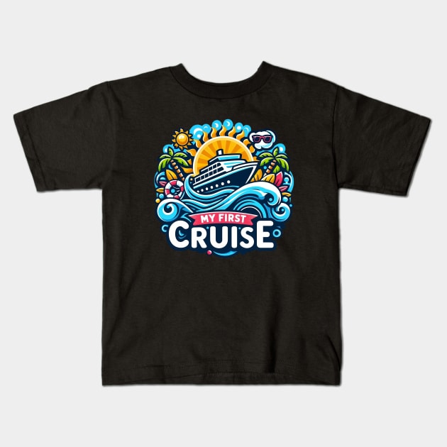 My First Cruise Kids T-Shirt by PhotoSphere
